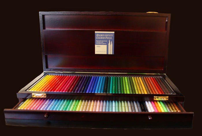 Holbain Artist Colored Pencils 150 Colors Package Wood Box from Japan