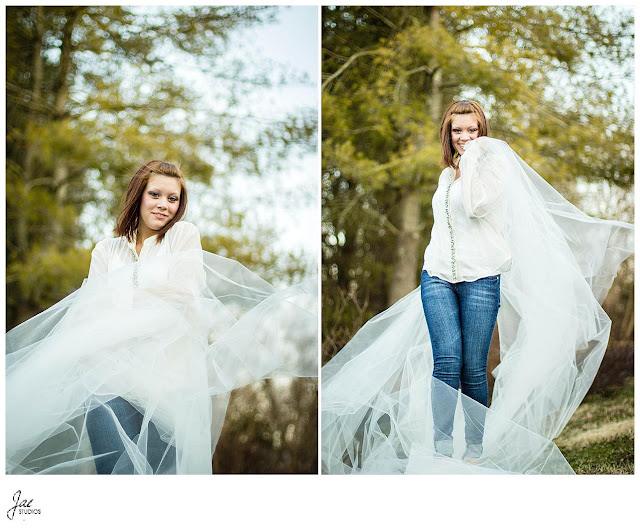 Lynchburg Outdoor Winter Portrait Session White Tulle