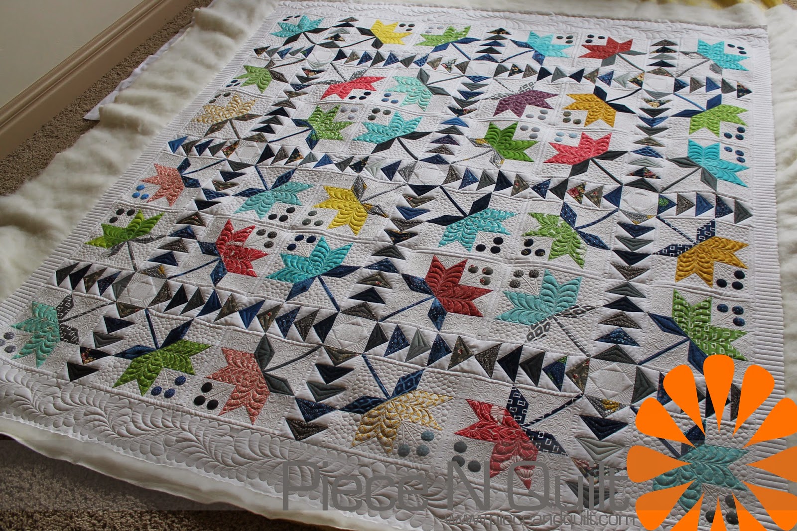 Piece N Quilt Coastal Lily Custom Machine Quilting