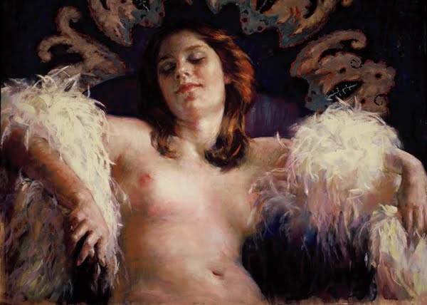  Evelyne Embry Nude With Boa Evelyn Embry
