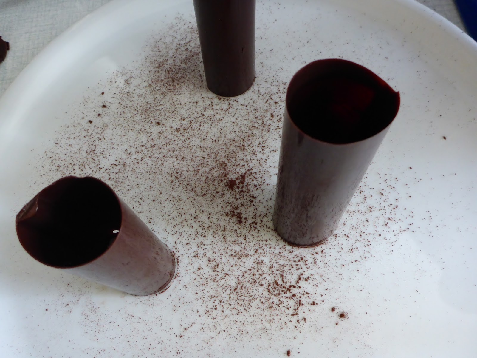 Chocolate tube dessert