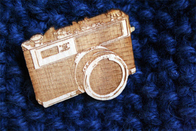 Twice Designs Camera Brooch