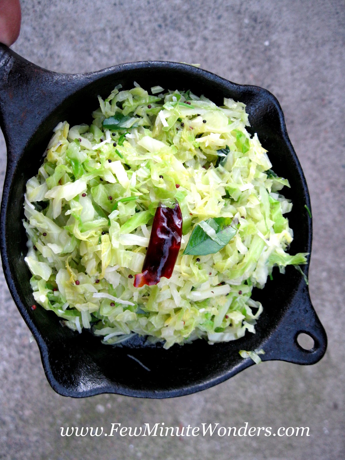 Cabbage Curry/ Poriyal/ Salad in 10 minutes - Few Minute Wonders