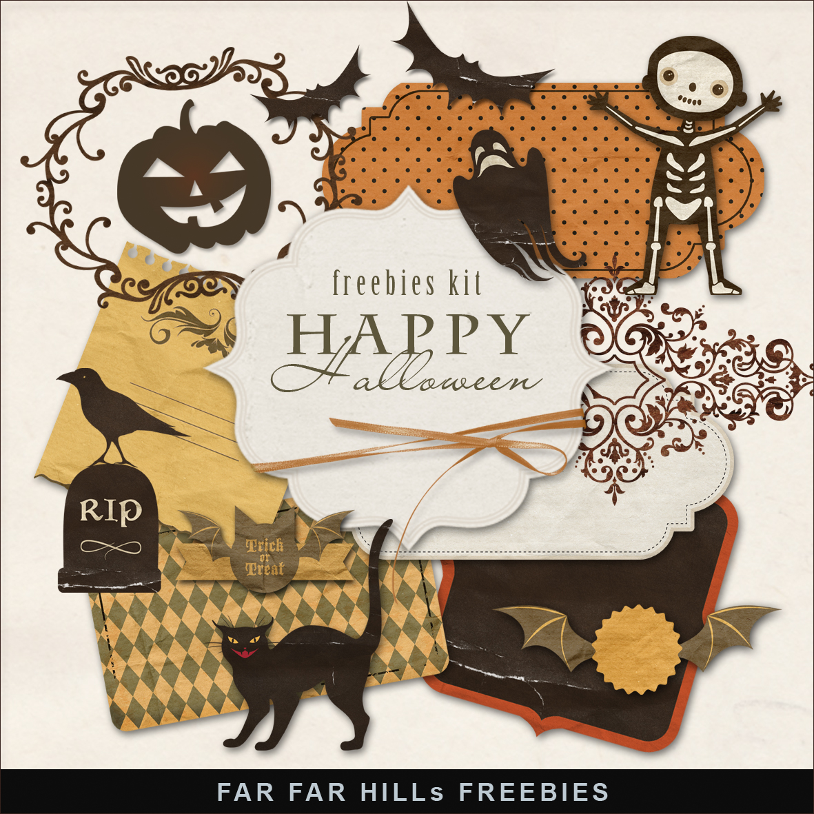 New Freebies Kit Happy HalloweenFar Far Hill Free database of