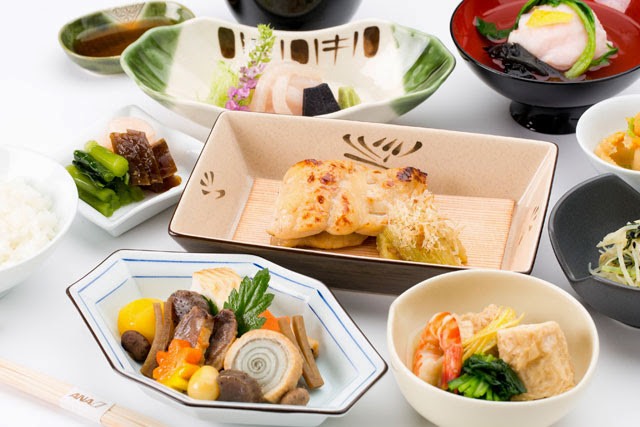 ANA new First Class Japanese menu by Yoshikazu Tsuji, owner of Kaiseki "Tsujitome"