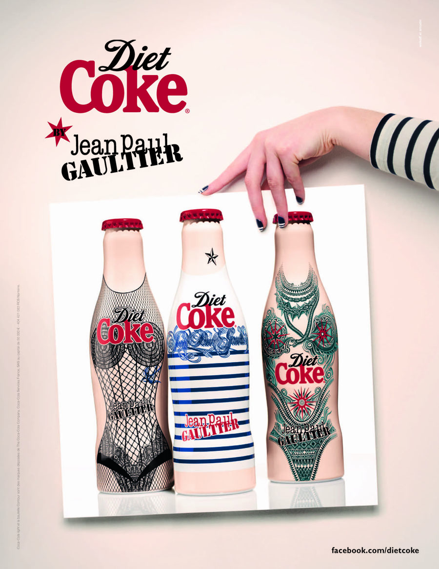Garrafas de Diet Coke criadas por Jean Paul Gaultier
