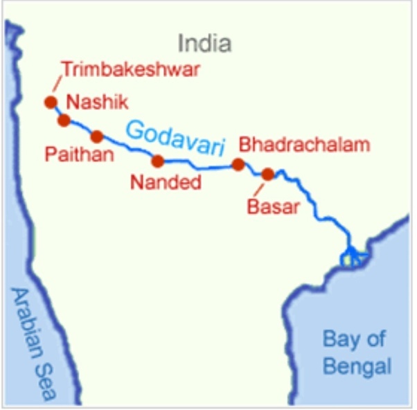 Sea - Godavari connects ArabianSea to BayofBengal