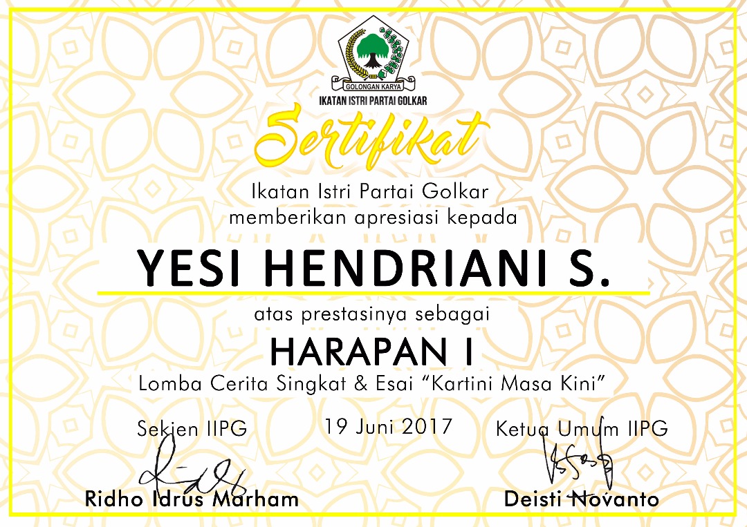 Pemenang Harapan I Ikatan Istri Partai Golkar