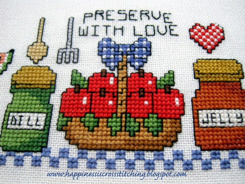 Happiness is Cross Stitching Preserve With Love Finished