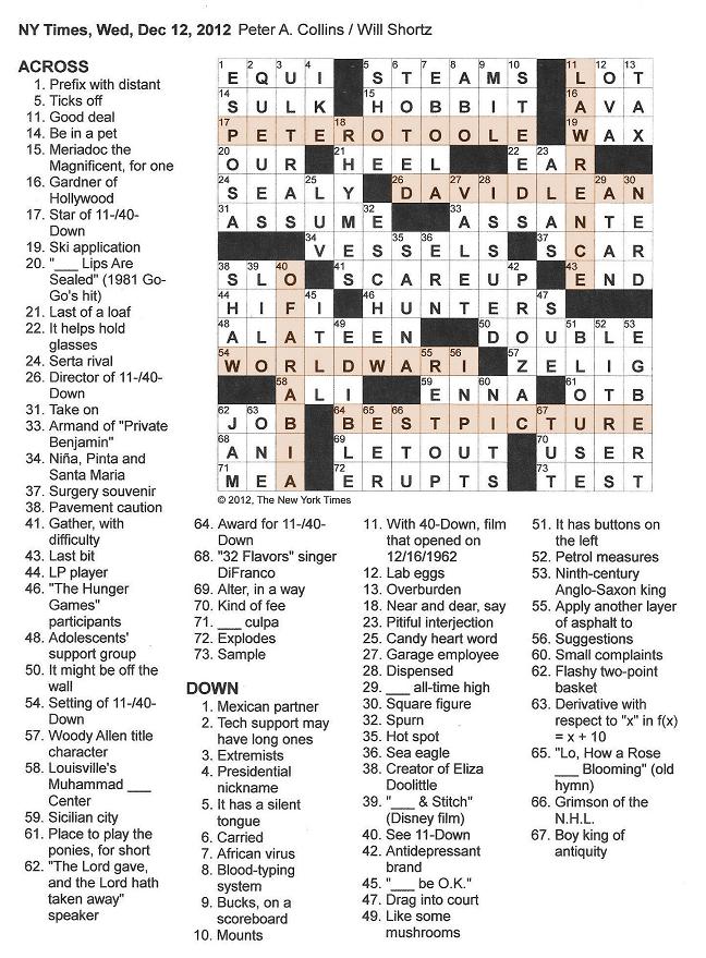 Ny Times Crossword Answers July 12 2012