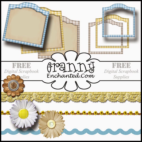 GRANNY ENCHANTED'S BLOG Free Digital Scrapbook Element Pack Sunny