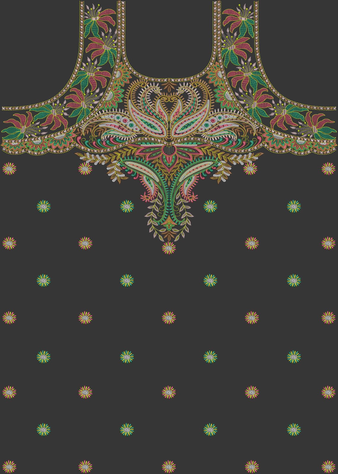 Embdesigntube Full Embroidered Kurtis Designs