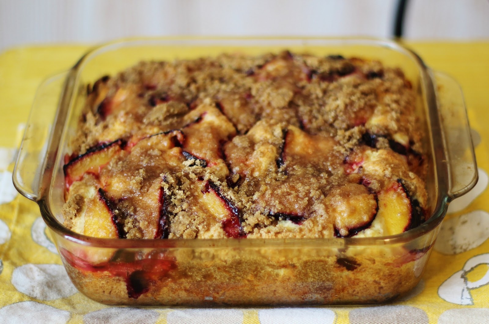 Fresh plum coffee cake