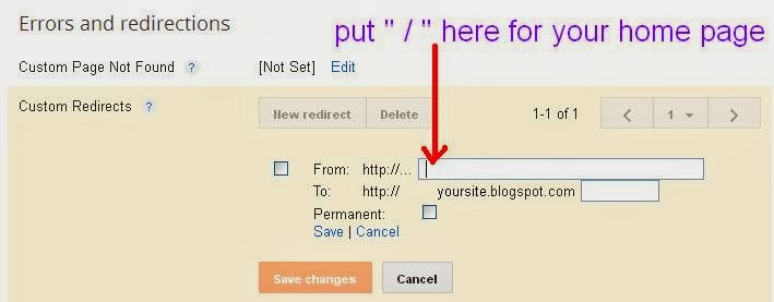 Blogger: How to setup a static home page step 5