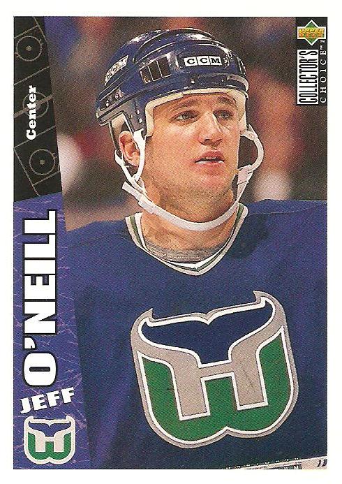 Jeff O'Neill shows off his fantastic new Hartford Whalers