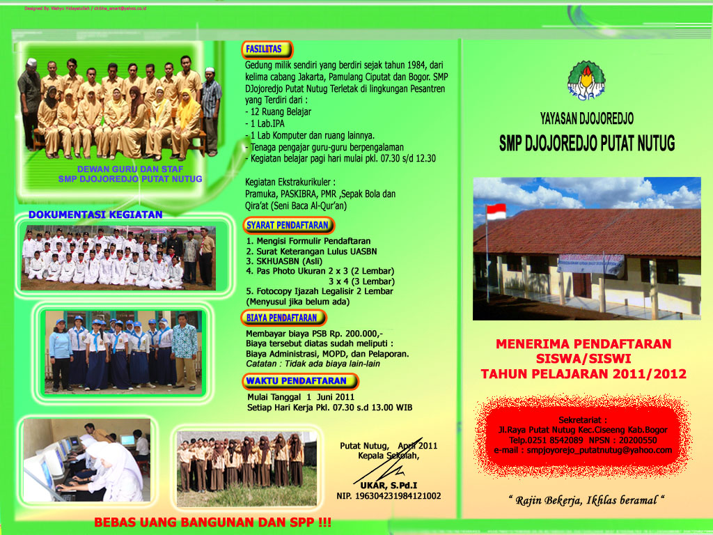 Contoh Brosur Iklan Sekolah Gontoh