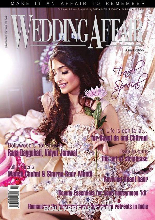 Sonam Kapoor Wedding Affair Magazine Cover Page - Sonam Kapoor on Wedding Affair Magazine Cover Page