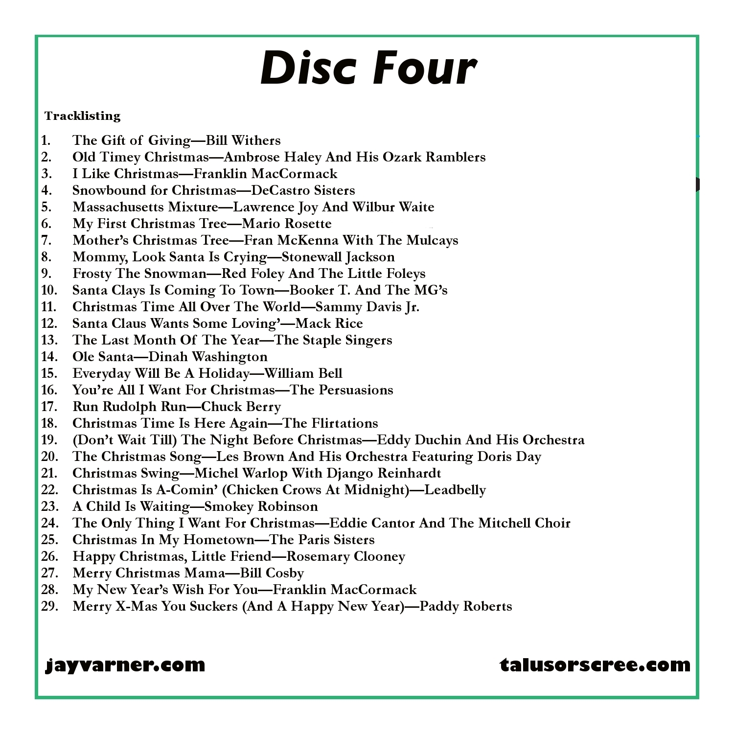 Christmas hymns, carols and songs, title: silent night! hallowed night! 77 Santas