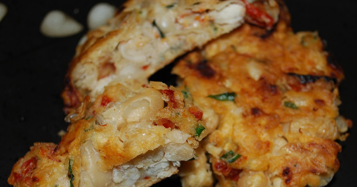 Carrie's Experimental Kitchen White Bean & Sun Dried Tomato Fritters