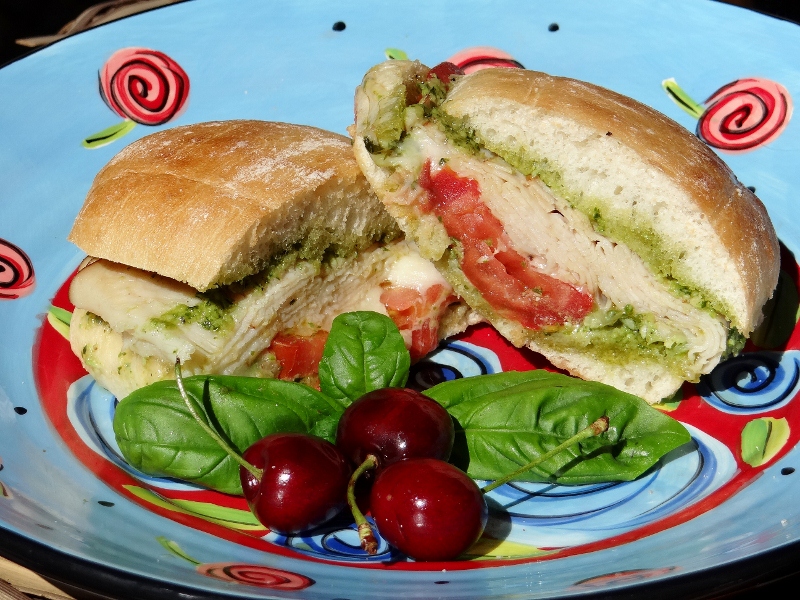 ...a quiet life... turkey pesto basil sandwich