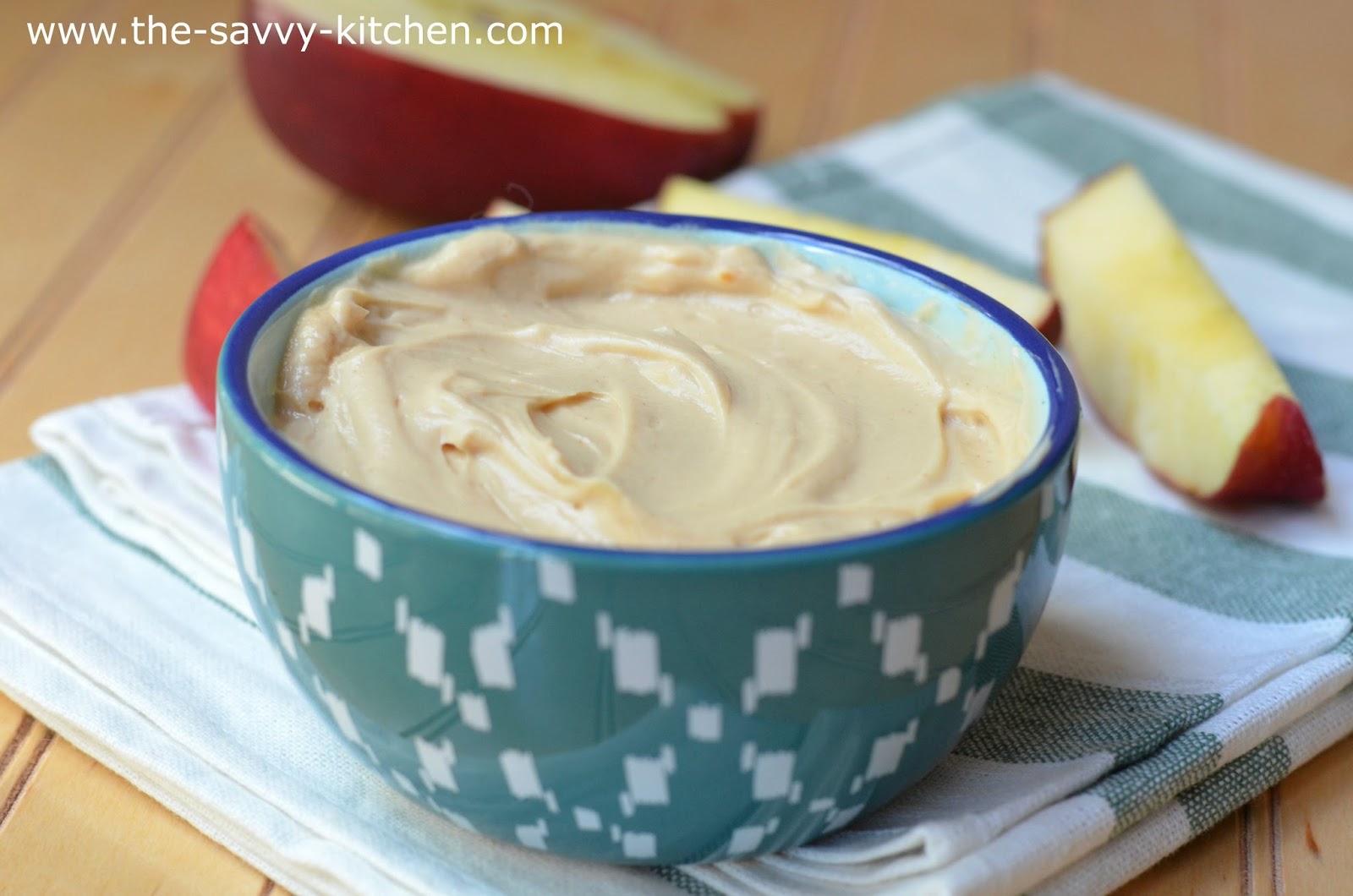 The Savvy Kitchen Peanut Butter Fruit Dip with Yogurt and Honey