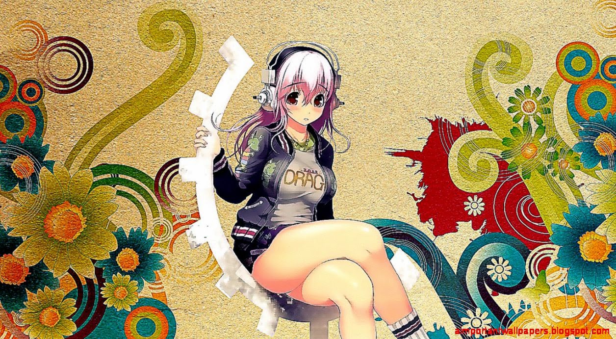 Download Wallpaper 1366x768 anime girl cute headphones Download Wallpaper 1366x768 anime girl cute headphones