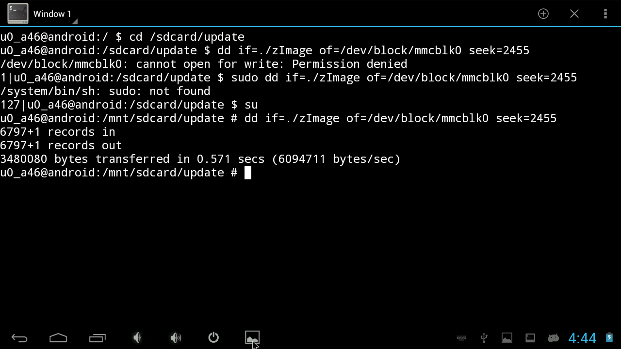 Codewalker How to write zImage via dd command.