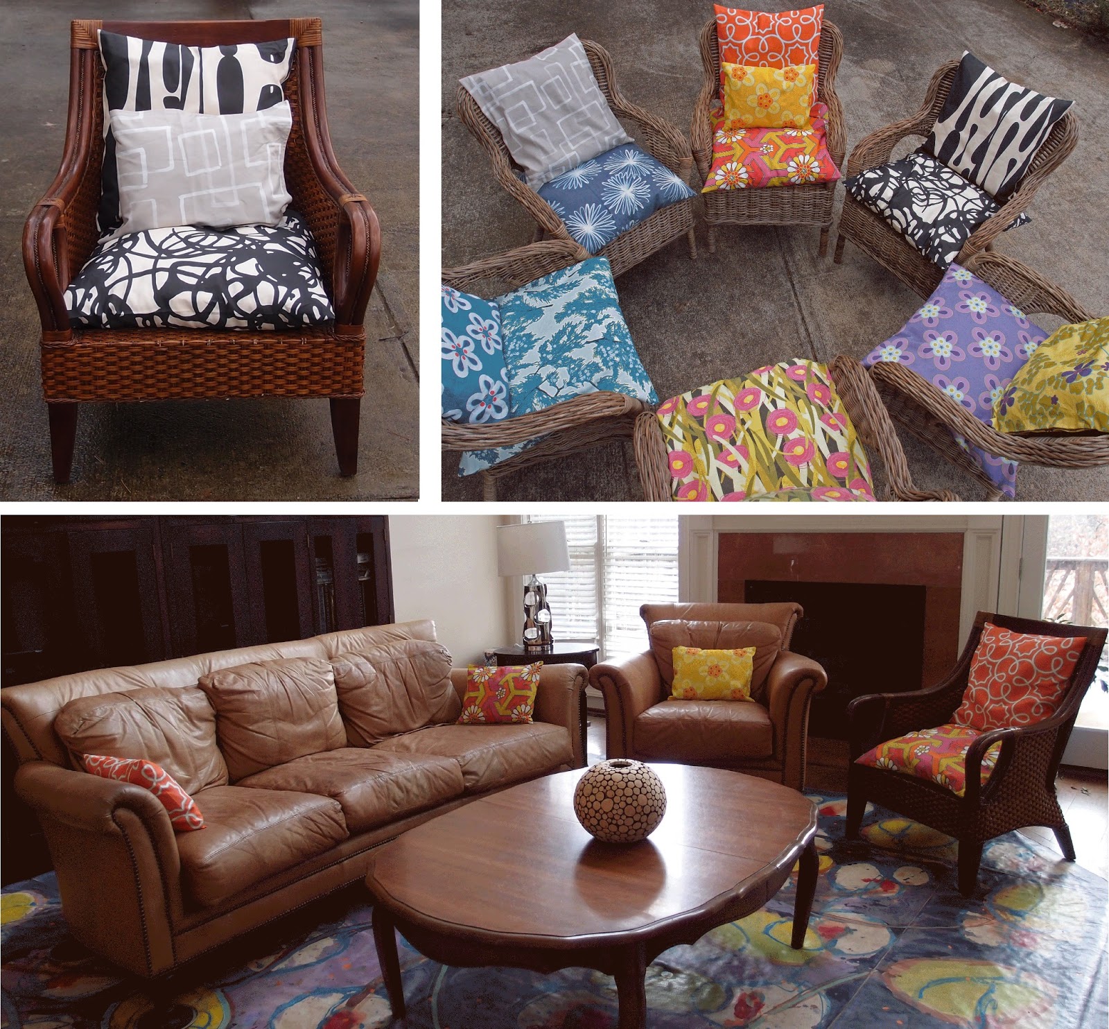 Ann Tuck's Super Mish Mash Super easy fold and sew pillows.