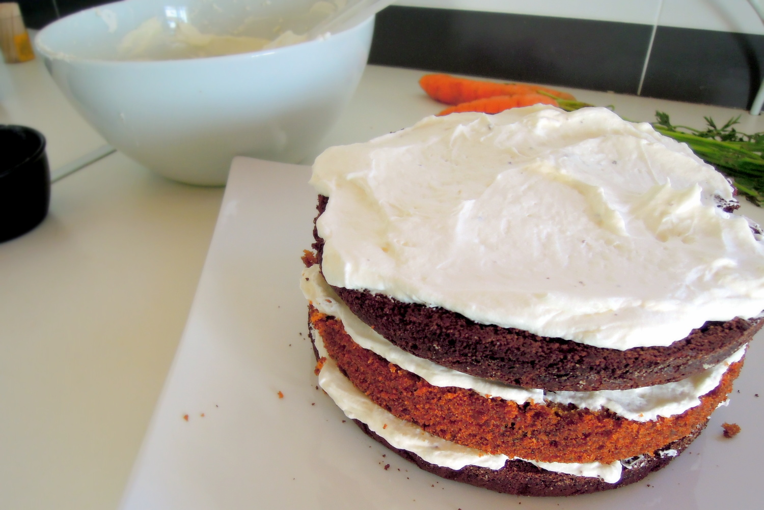 chowgypsy Brownie Carrot Layer Cake...It's Alive!