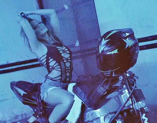  KYLIE MINOGUE on a motorcycle 