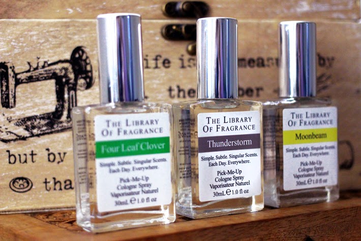 A beauty blogger reviews the Library of Fragrance Four Leaf Clover, Moonbeam and Thunderstorm