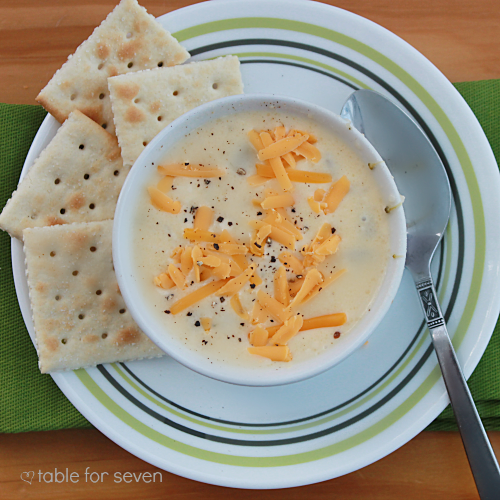 Crock Pot Three Cheese and Broccoli Soup • Table for Seven