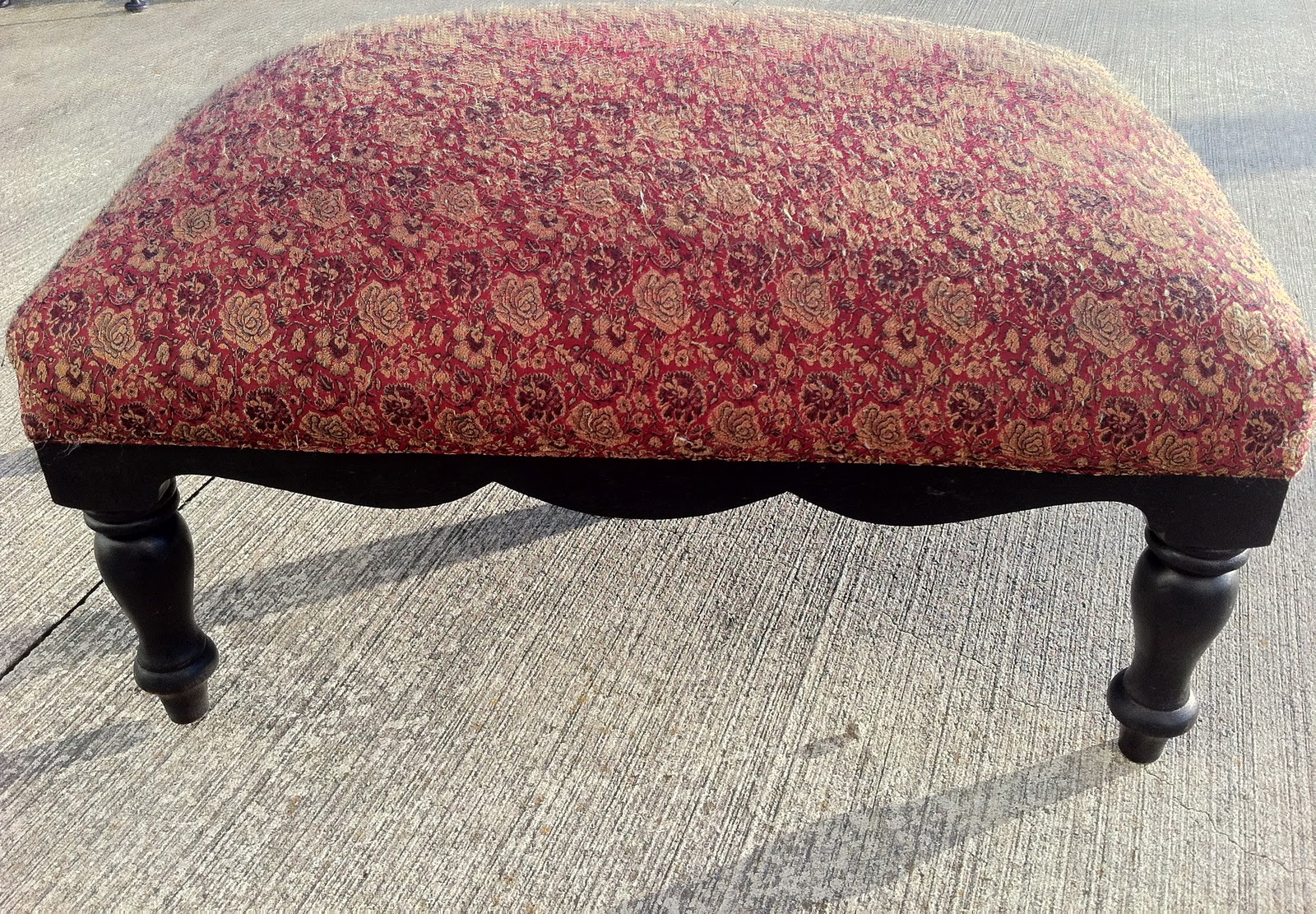 expressive style DIY Recovering a footstool or ottoman