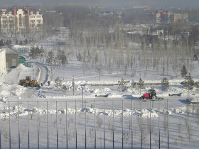 Excavating Snow in Astana