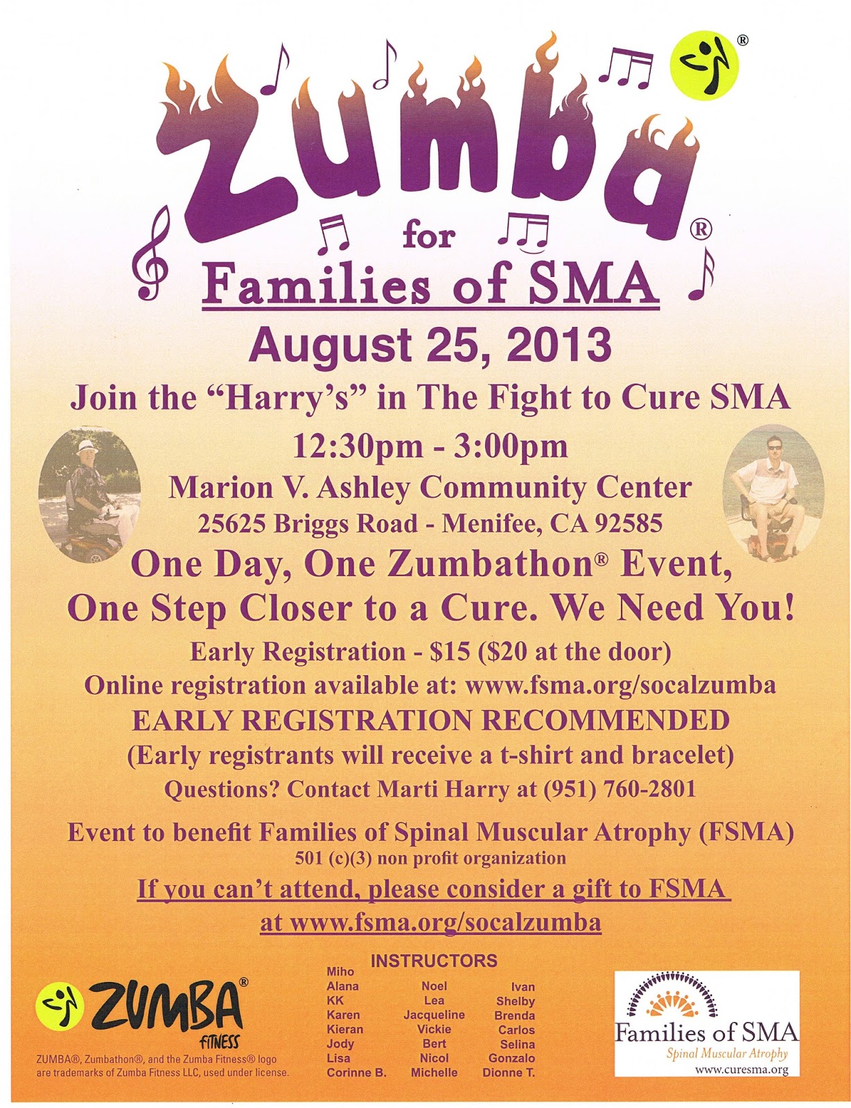 Zumbathon Fundraiser for Families of Spinal Muscular Atrophy Menifee 24/7