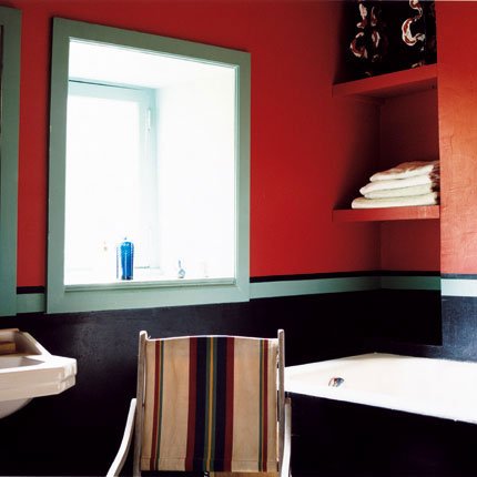 Color+Con+U The Baños Y Muebles: Cuarto de baño con sorprendentes colores