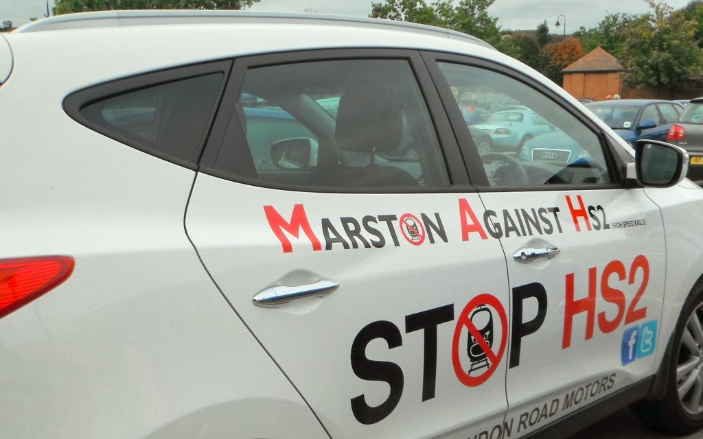 Staffordshire Photo HS2 protest on the road