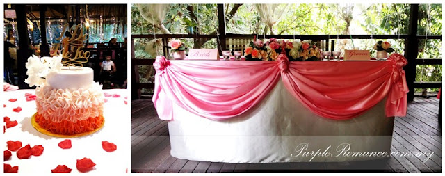 Wedding Decoration Malaysia, Subak Restaurant, Chinese, reception table, chair tie back, fairy lights, cake cutting table, bride and groom table, elegant pink, jalan penchala indah