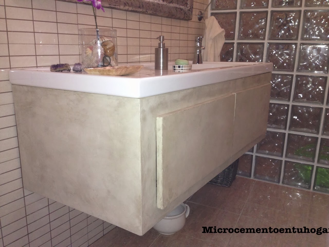 Microcemento en tu hogar: Mueble baño