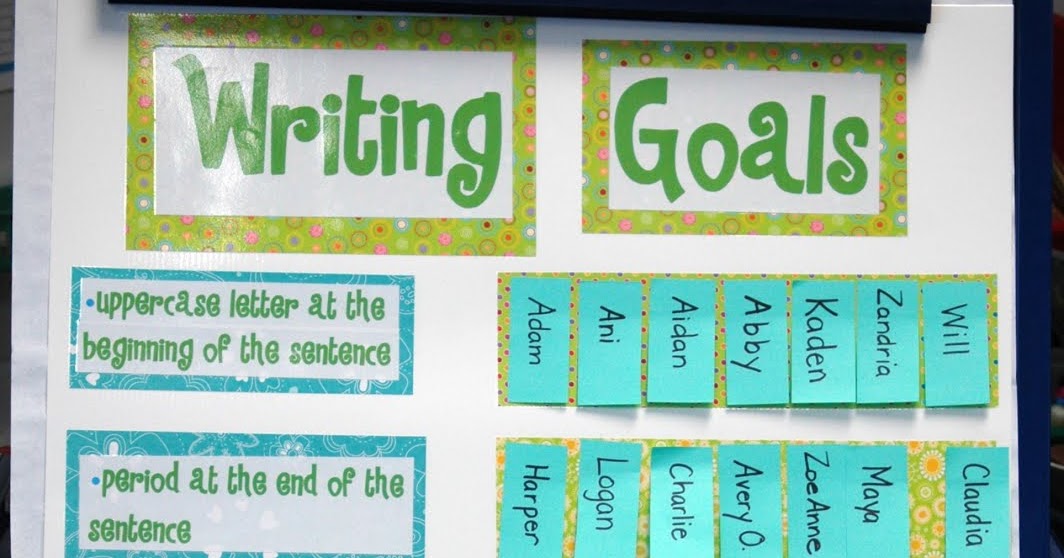 Funky First Grade Fun Writing Goals Anchor Chart