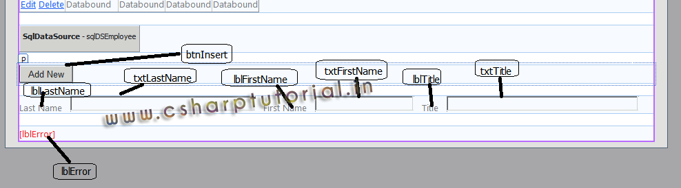 Gridview - Adding labels and textboxes to add record. Gridview - Adding labels and textboxes to add record.