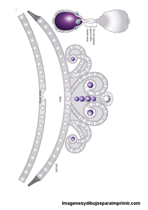 Imprimir y recortar corona princesa sofia