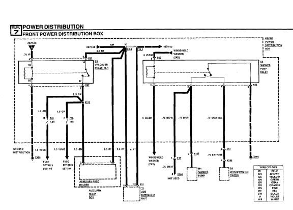 repair-manuals: BMW 735i E32 1987 Electrical ... bmw e34 fuse distribution box 