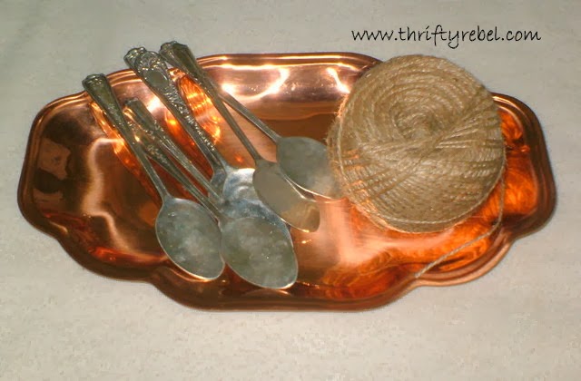 Platter and stamped spoon wind chime by Thrifty Rebel, featured on http://www.ilovethatjunk.com