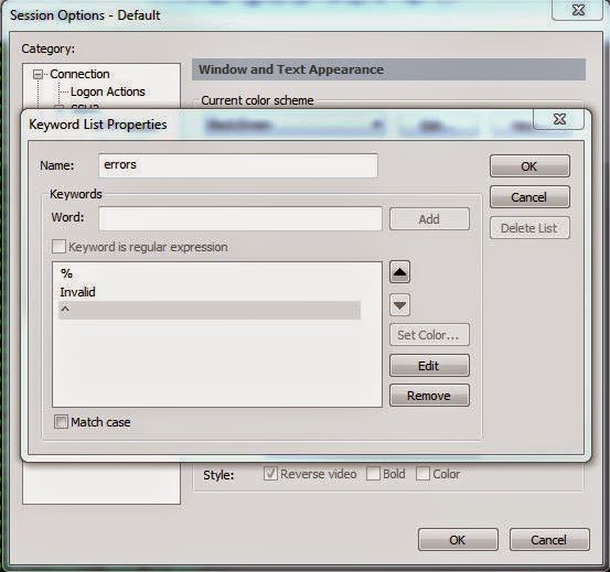 Ike the Network Guy SecureCRT Keyword Highlight Color