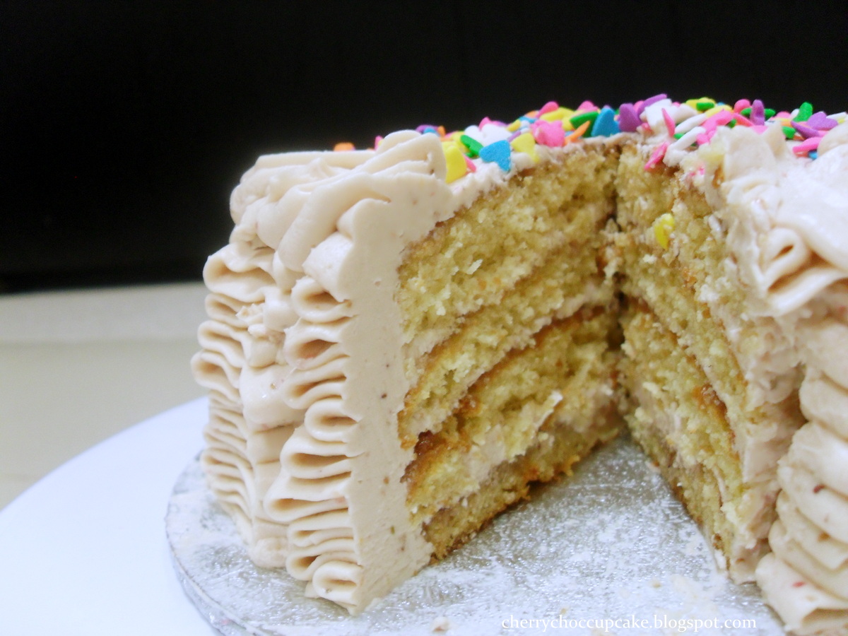 Cherry Choc Cupcake Ruffled Vanilla Celebration Cake