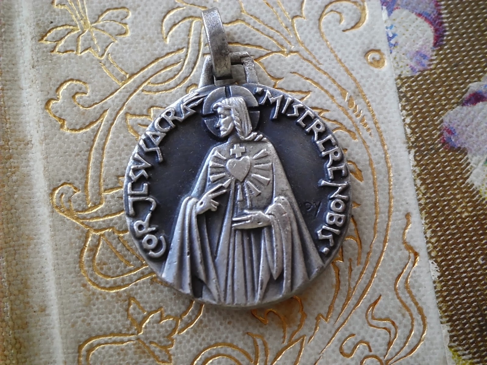 Vintage Religious Medals Vintage STERLING Signed PY Religious Sacred