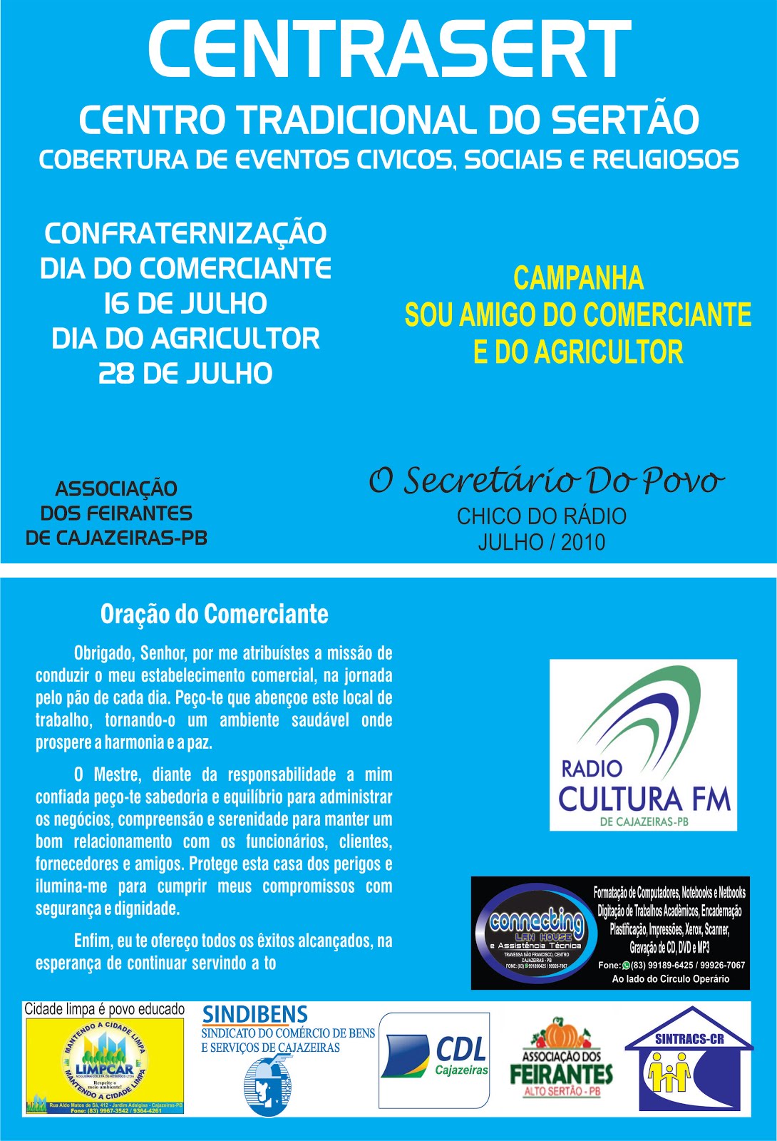 BLOG  CENTRASERT  PARCEIRO  DO BLOG NET RADIO CULTURA FM  CAJAZEIRAS PB
