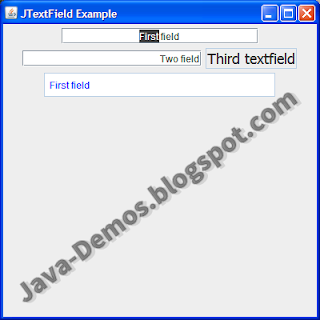 Screenshot of JTextField Example