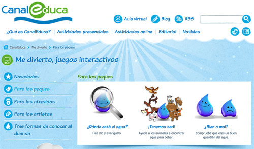 Juegos interactivos para niños y niñas sobre la importancia del agua